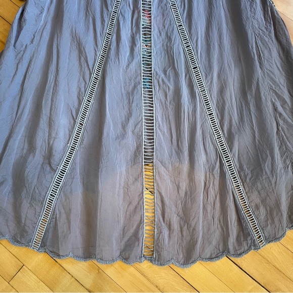 JOHNNY WAS Vara Blouse Top Cupra Rayon Embroidered Cut Out Ladder Lace Boho - Picture 12 of 15